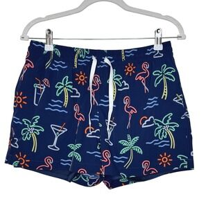 Chubbies Swim Shorts Men's Medium 4" Inseam Blue Neon Lights